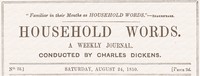Household words, No. 22, August 24, 1850, Charles Dickens